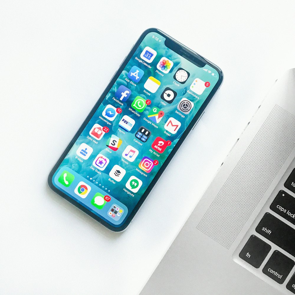 Smartphone on a studio backdrop